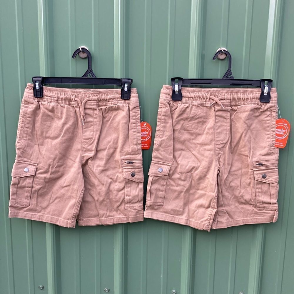 Boys Stretch Comfy Cargo Shorts, 2-Pack Size L